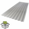 Suntuf 26 in. x 6 ft Solar Control Silver Polycarbonate Roof Panel, 10PK 400988